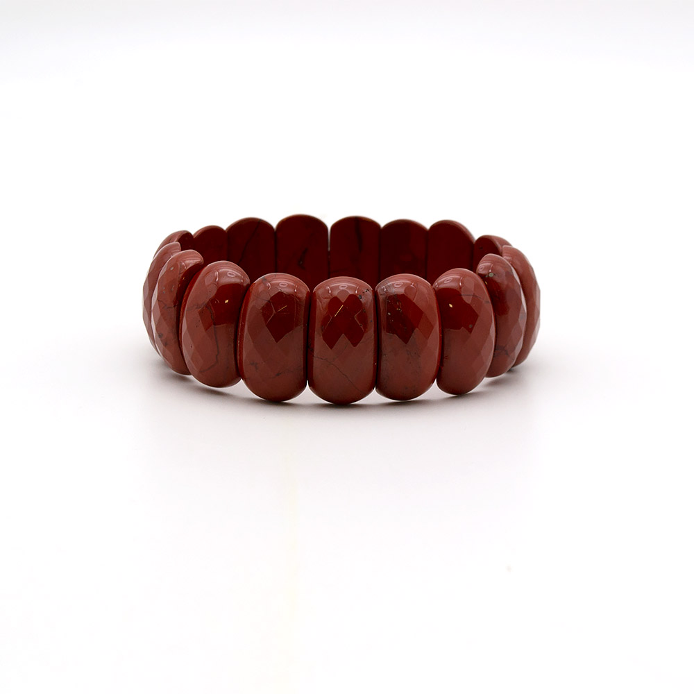 Браслет из яшмы кирпичной 25*13 мм грань