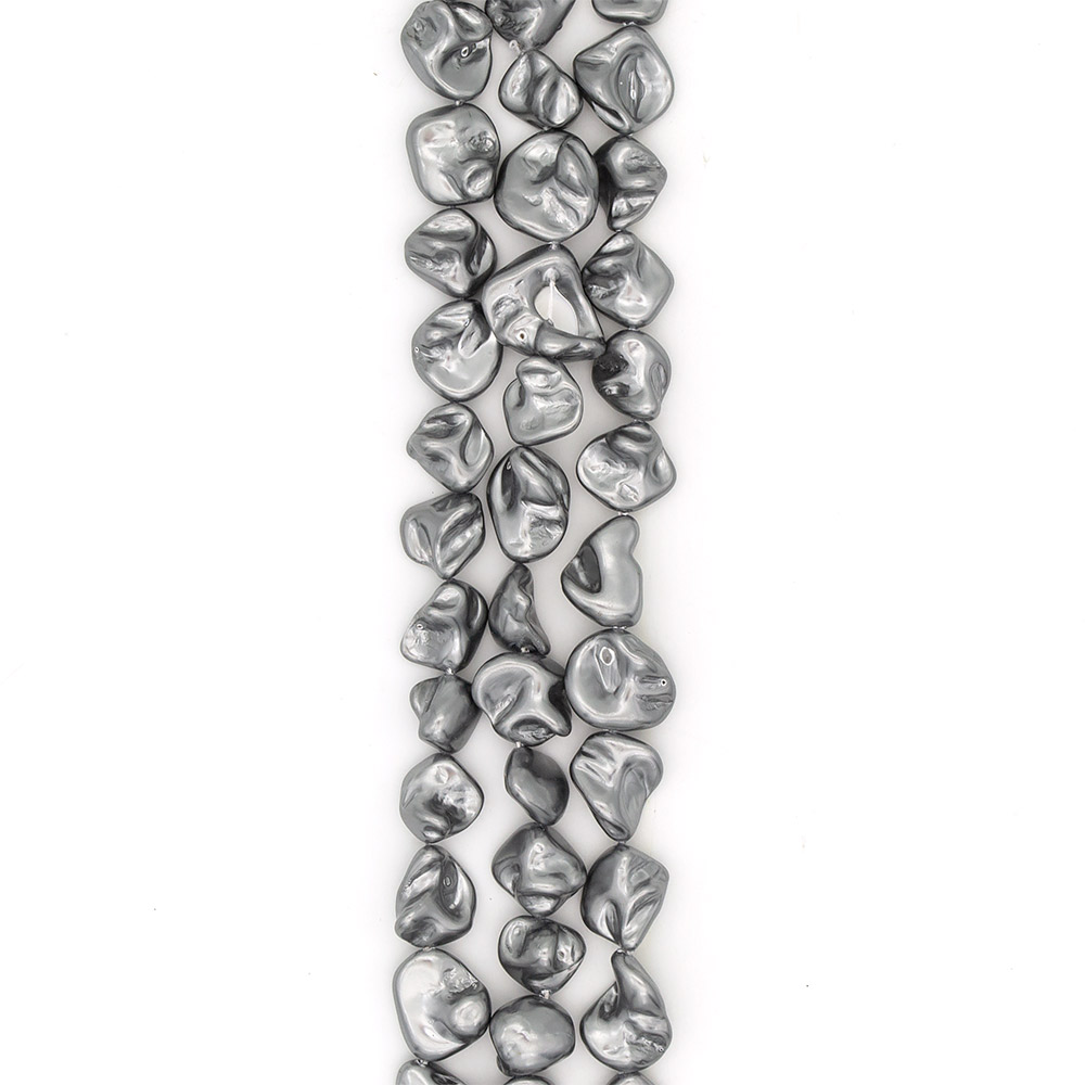 Фото товара жемчуг майорка цвет темно-серый "барокко" 22*17 мм