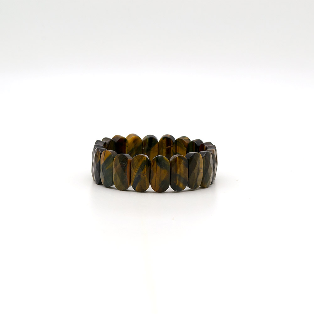 Фото товара браслет из тигрового и соколиного глаза 20*10 мм грань