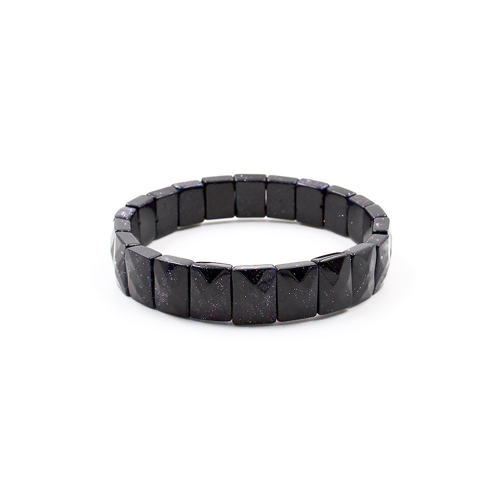 Фото товара браслет из авантюрина синтетического синего 12*9 мм грань