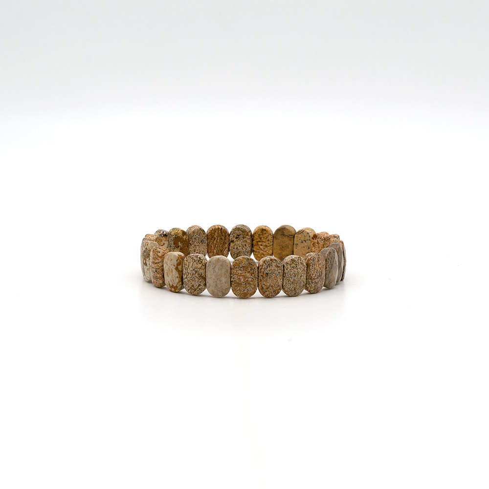 Браслет из яшмы песчаной сегмент овальный 14*9 мм грань