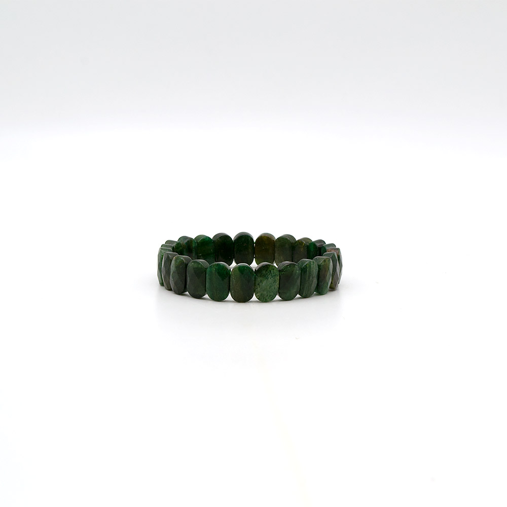 Браслет из авантюрина зеленого 14*9 мм грань