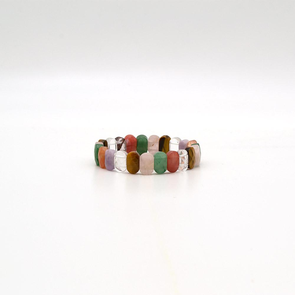 Фото товара браслет из розового кварца,тигрового глаза,горного хрусталя,агата,авантюрина,аметиста 15*9 мм грань