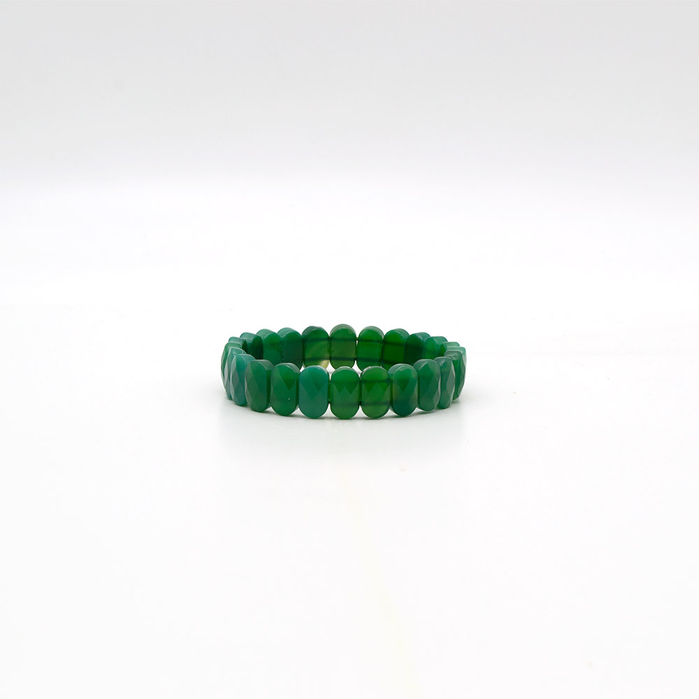 Фото товара браслет из агата зеленого 14*8 мм грань
