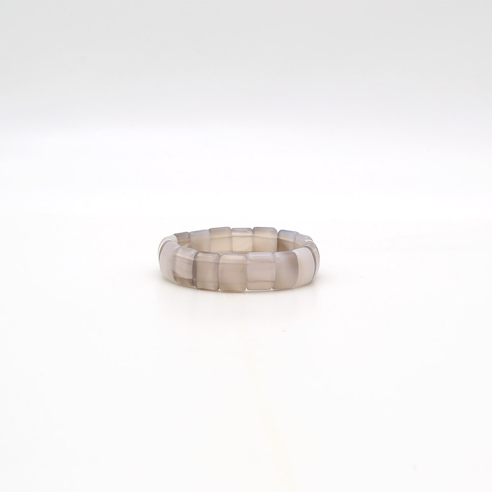 Фото товара браслет из агата серого светлого сегмент 15*11 мм