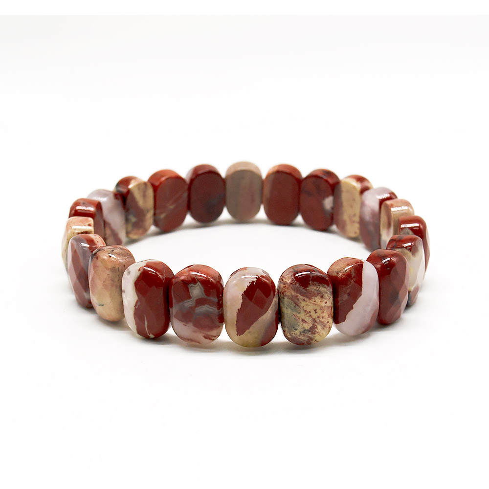 Фото товара браслет из яшмы кирпичной пестрой сегмент 14*9 мм грань