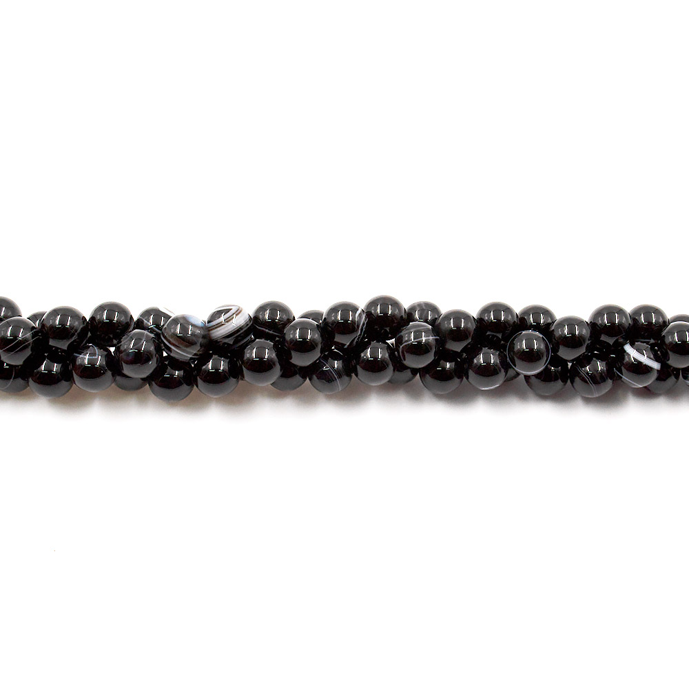 Фото товара агат шар цвет черный 8 мм в.с.