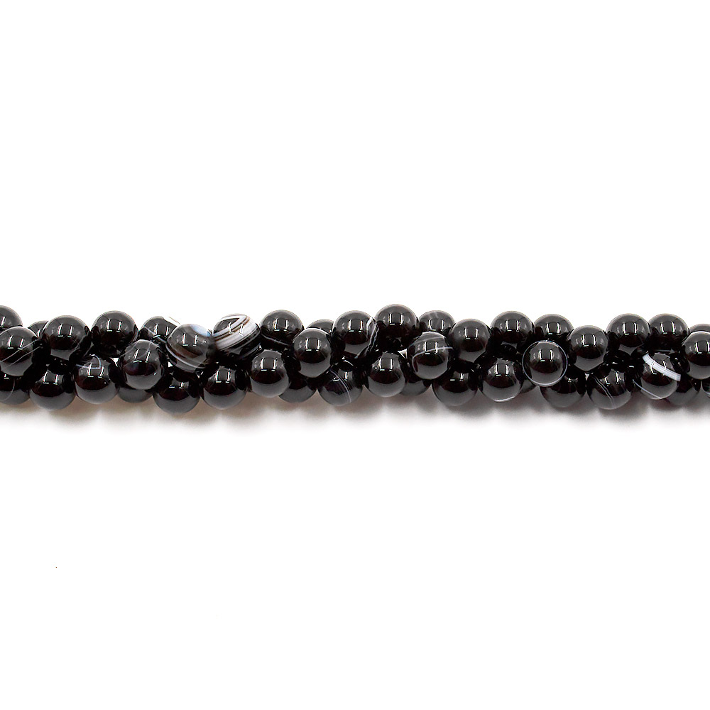 Агат шар цвет черный 8 мм В.С.