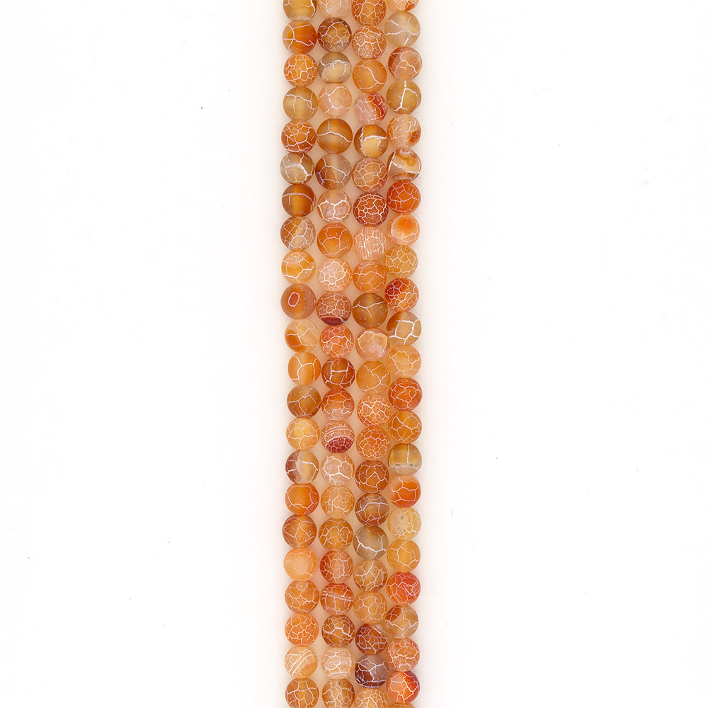 Фото товара агат кракле шар цвет светло рыжий матовый 12 мм