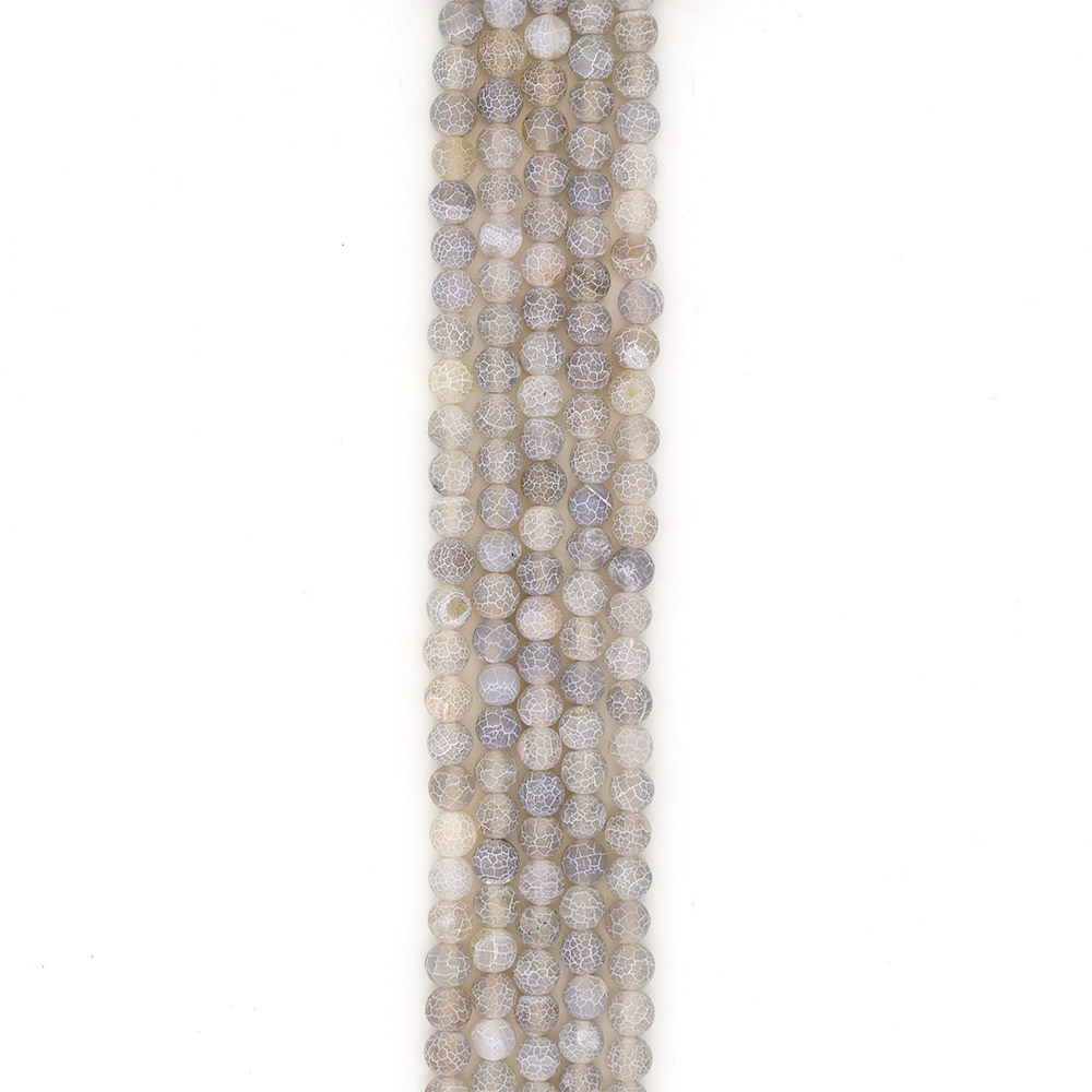 Фото товара агат кракле шар цвет серый матовый 10 мм