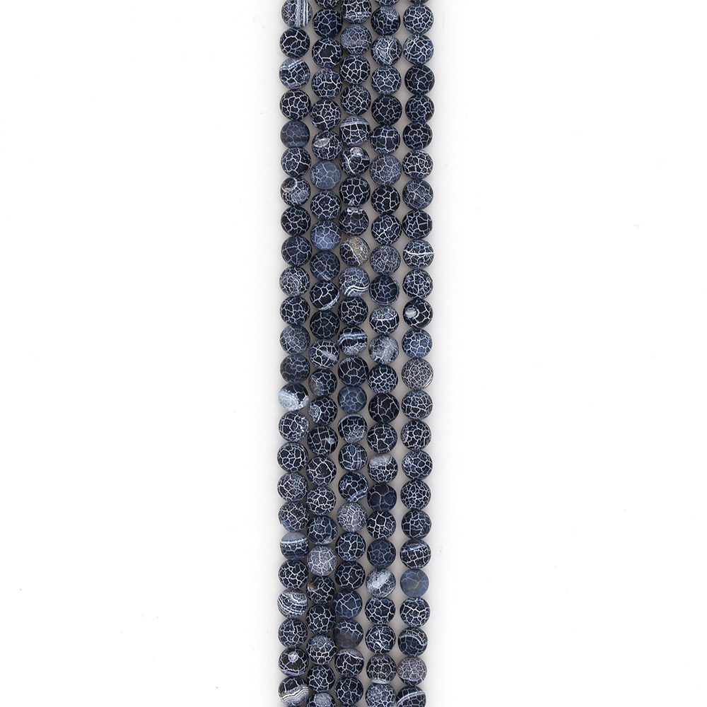 Фото товара агат кракле шар цвет черный матовый 10 мм