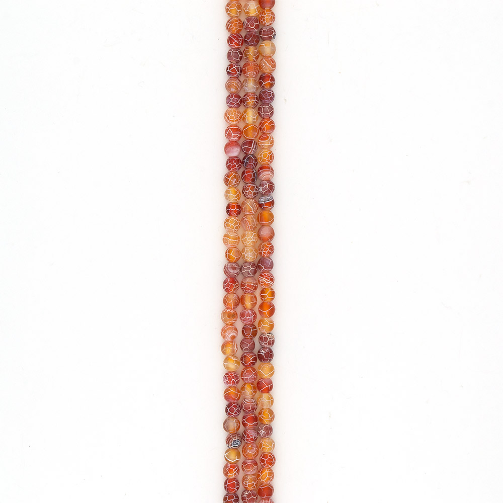 Фото товара агат кракле шар цвет рыжий матовый 8 мм