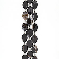 Агат таблетка цвет черно-коричневый 40*30 мм