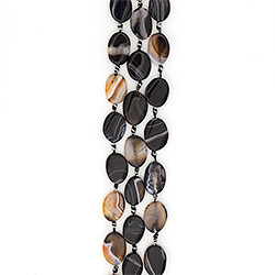 Агат таблетка цвет черно-коричневый 27*19 мм