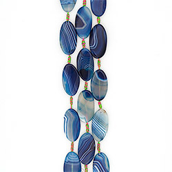 Агат таблетка цвет синий витая 52*27 мм