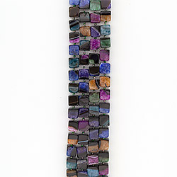 Агат черный с кварцем цветным кубик 13*13 мм