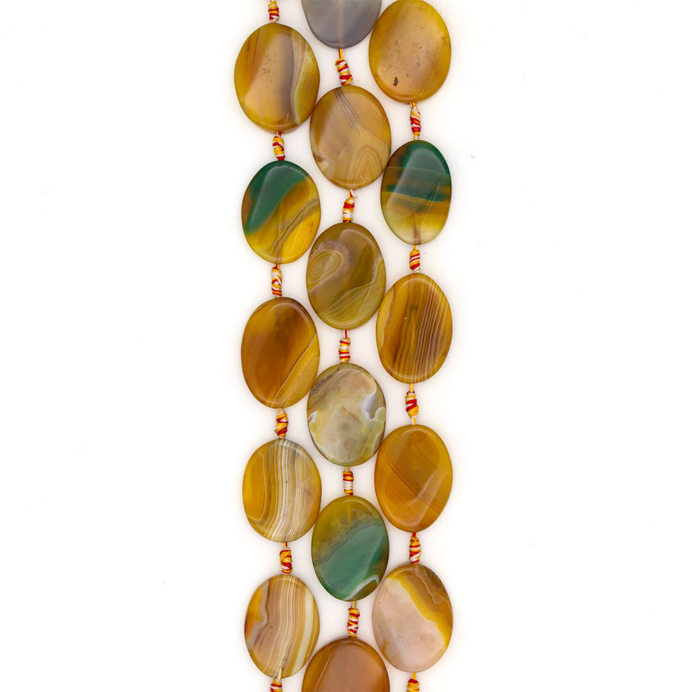 Фото товара агат таблетка цвет желто-зеленый витая 41*29 мм