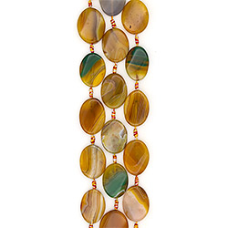 Фото товара агат таблетка цвет желто-зеленый витая 41*29 мм