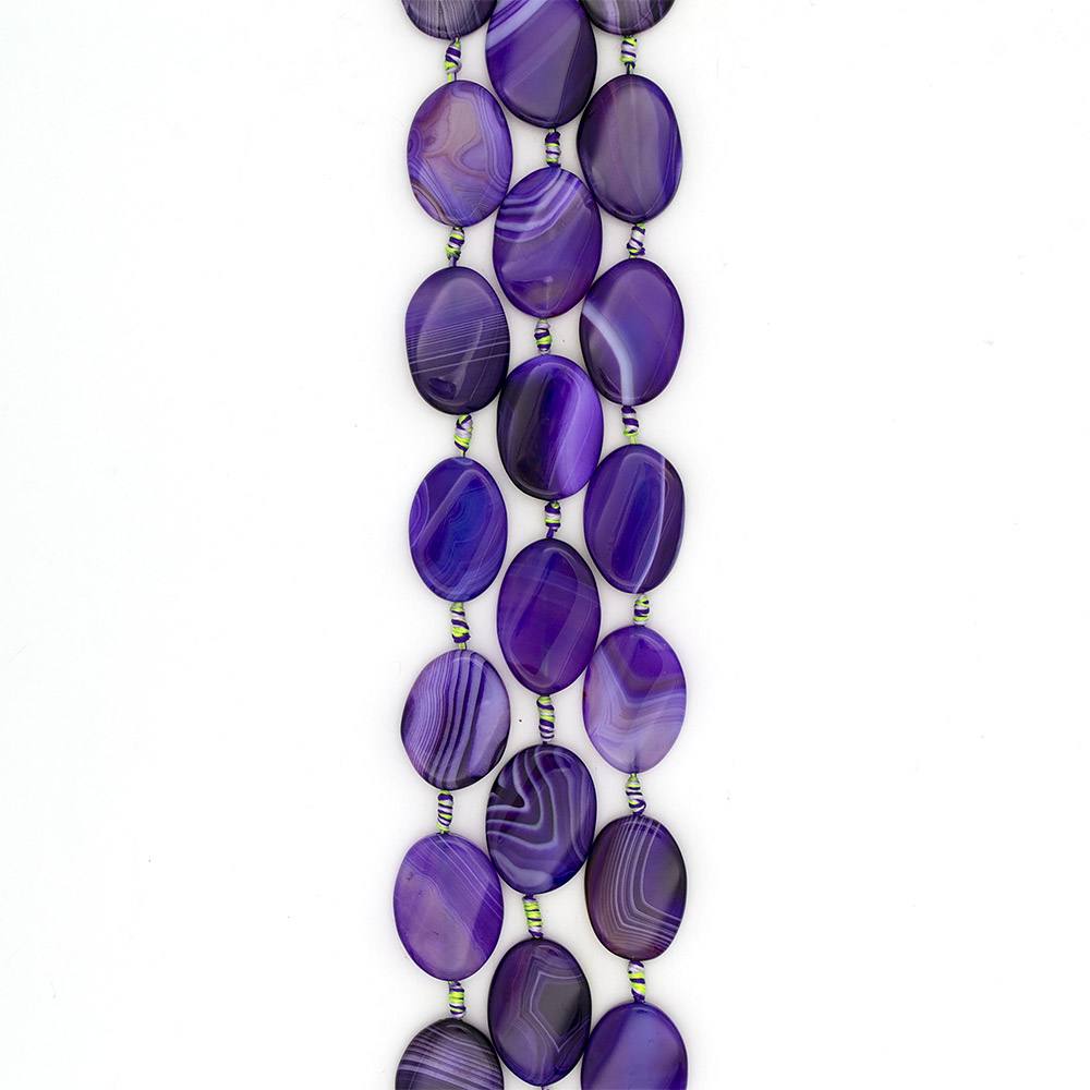 Фото товара агат таблетка цвет ярко-фиолетовый витая 36*25 мм