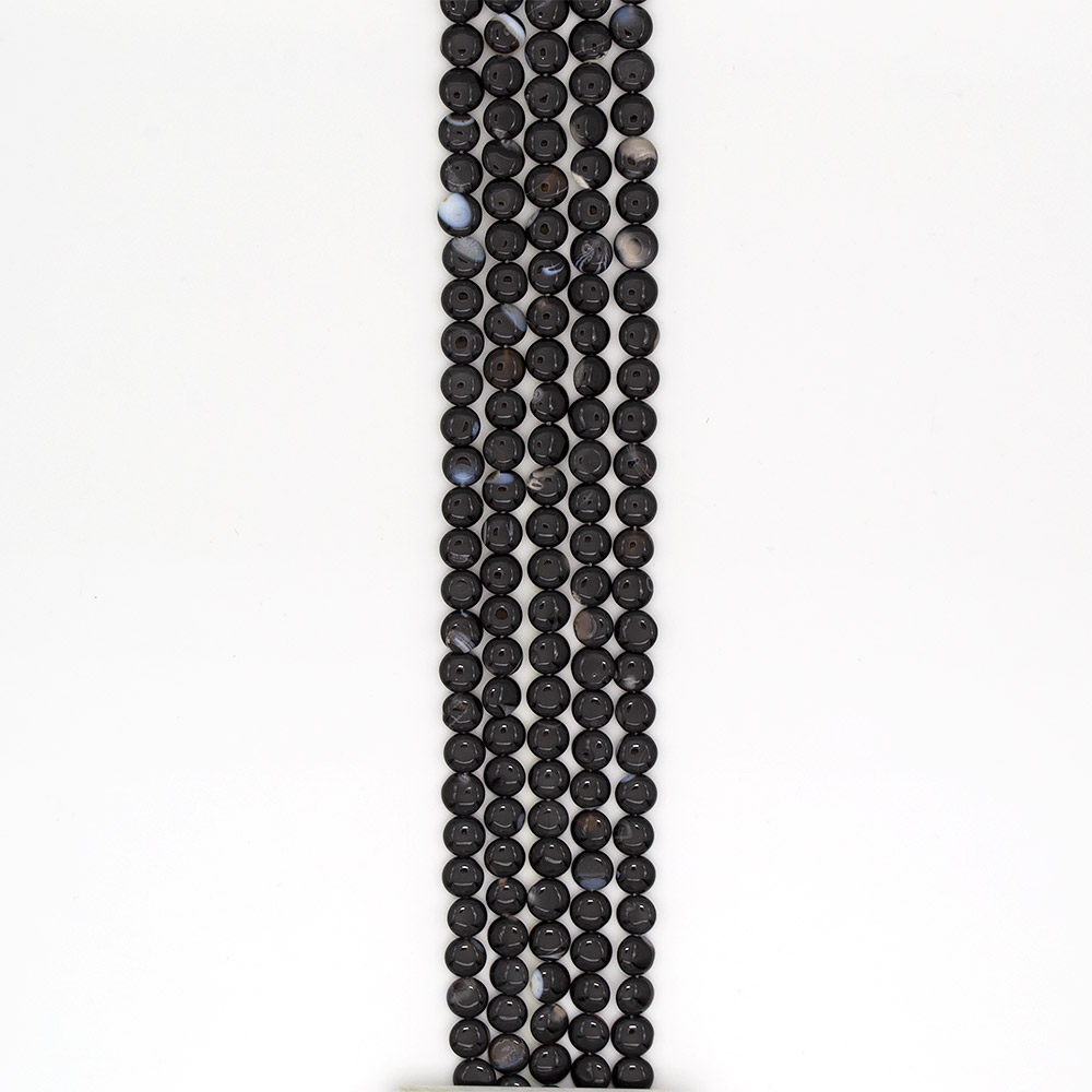 Фото товара агат таблетка цвет черный круглая 10 мм