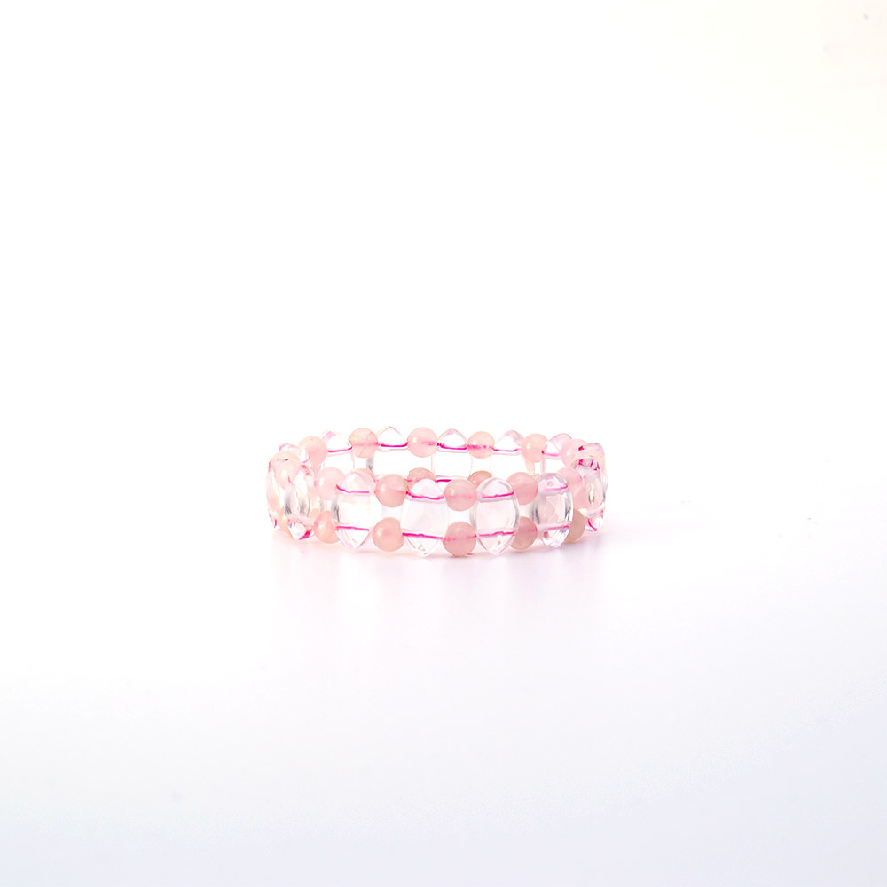 Фото товара браслет из розового кварца 15*9 мм грань