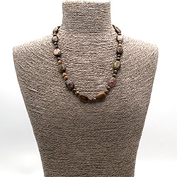 Бусы из яшмы пейзажной таблетка