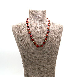 Бусы из яшмы кирпичной таблетка