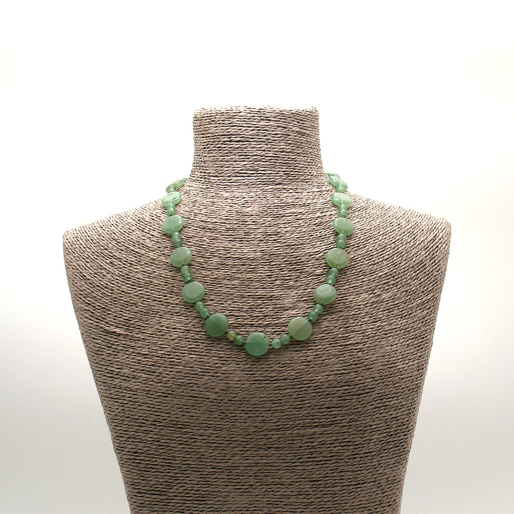 Фото товара бусы из авантюрина зеленого таблетка 16 мм