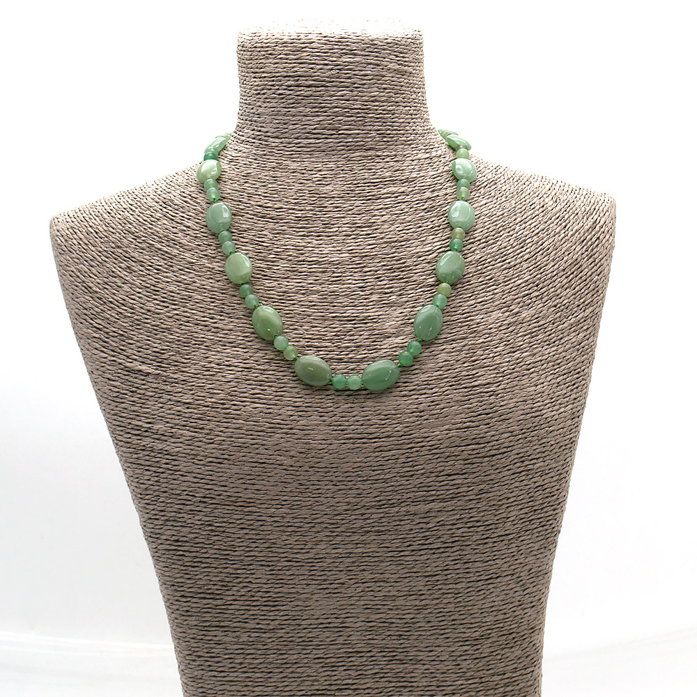 Фото товара бусы из авантюрина зеленого таблетка 18*13 мм