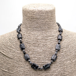 Бусы из обсидиана снежного таблетка прямоугольная 18*13мм