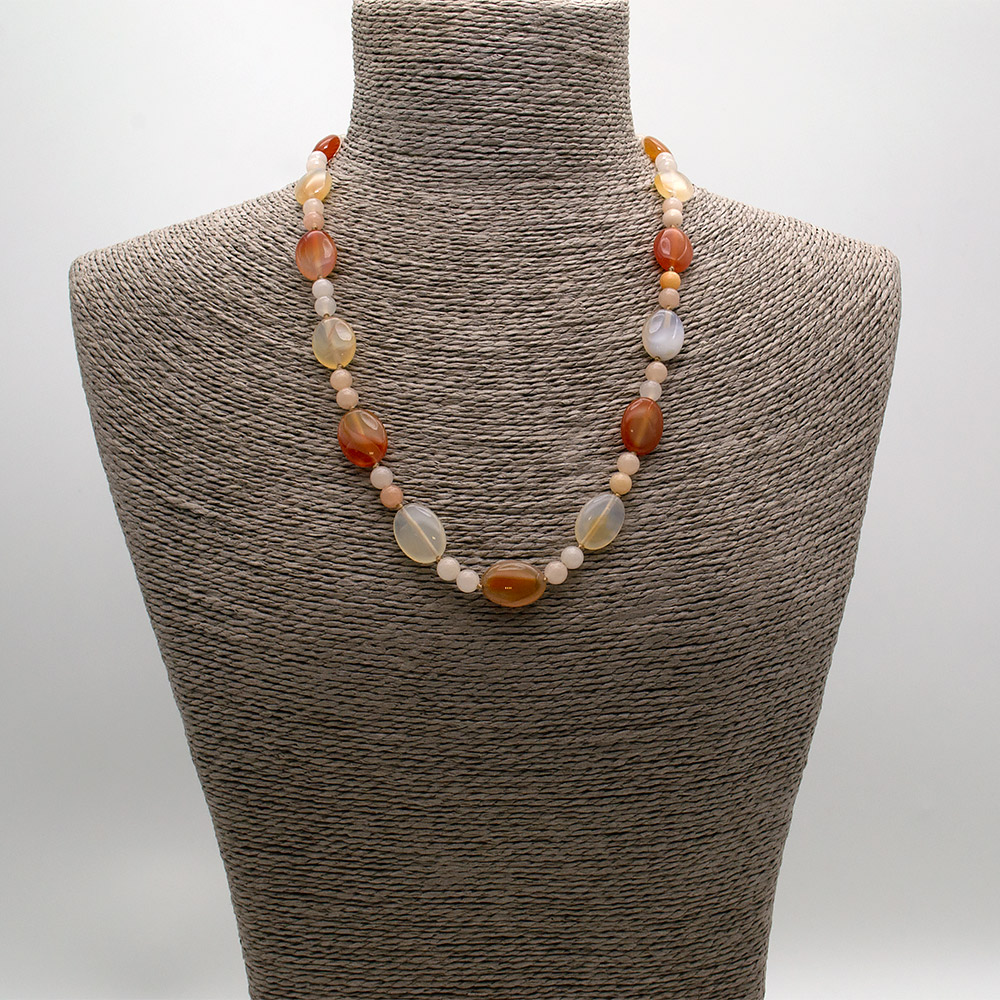 Фото товара бусы из сердолика светлого, рыжего таблетка