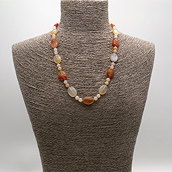 Фото товара бусы из сердолика светлого, рыжего таблетка