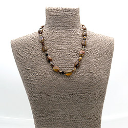 Бусы из агата тонированного коричневого таблетка 20*15 мм