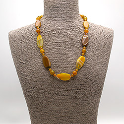 Бусы из агата цвет медовый таблетка скошенная 32*17 мм