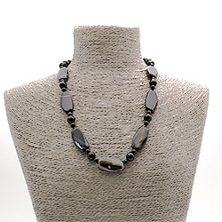 Бусы из агата черного таблетка скошенная 33*17 мм