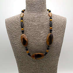 Бусы из агата цвет медовый таблетка