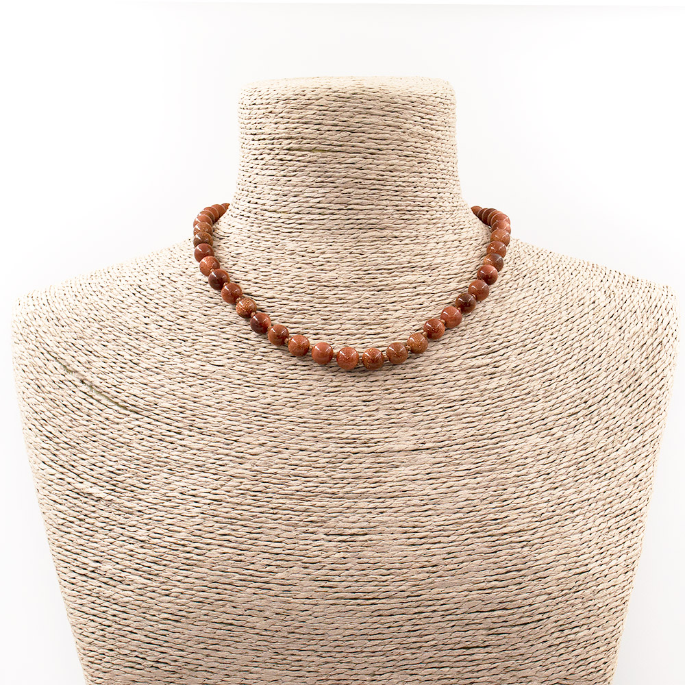 Фото товара бусы из авантюрина синтетического коричневого 8 мм