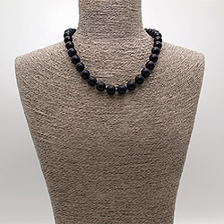 Фото товара бусы из авантюрина синтетического синего шар 12 мм 45 см