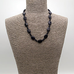 Бусы из авантюрина синтетического синего таблетка 18*13 мм