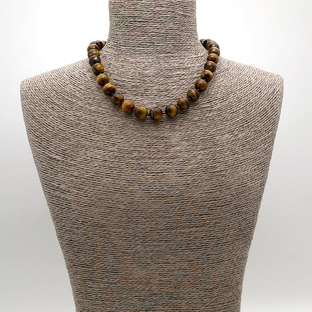 Фото товара бусы из тигрового глаза шар 12 мм