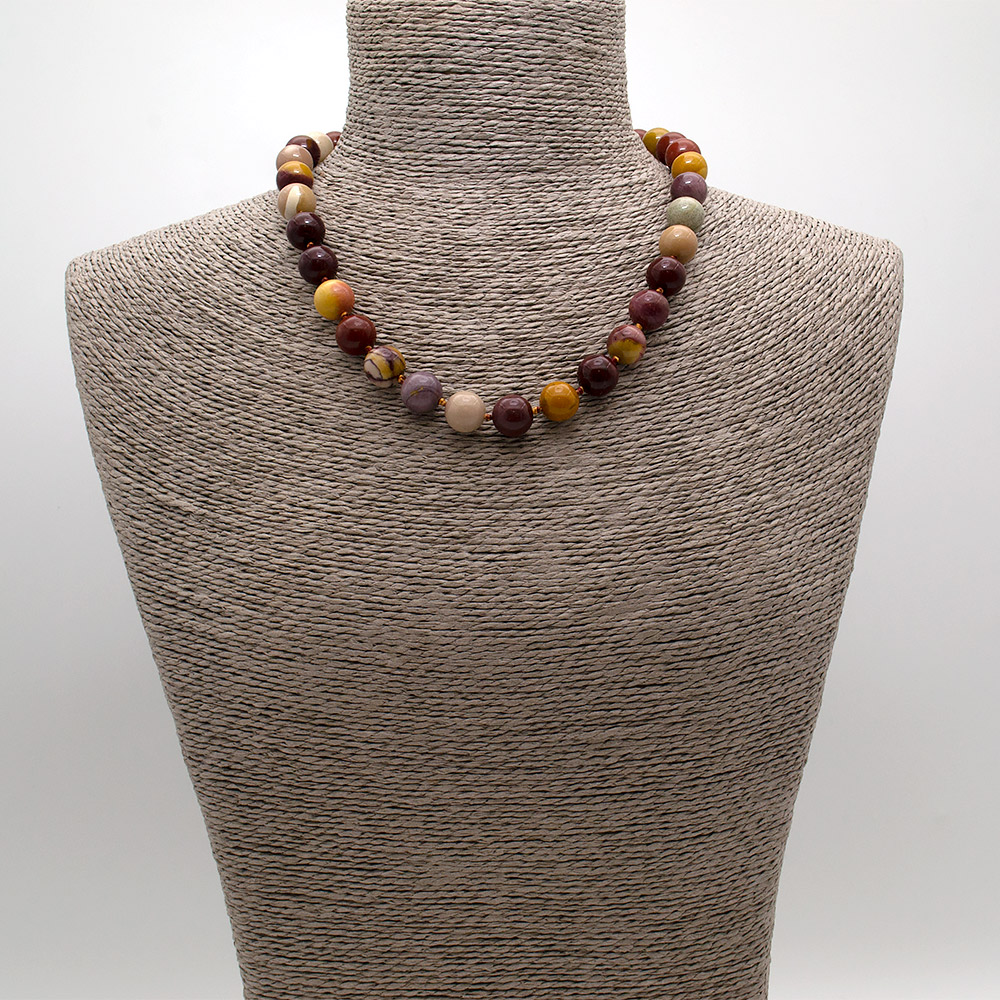 Фото товара бусы из яшмы мукаит 12 мм