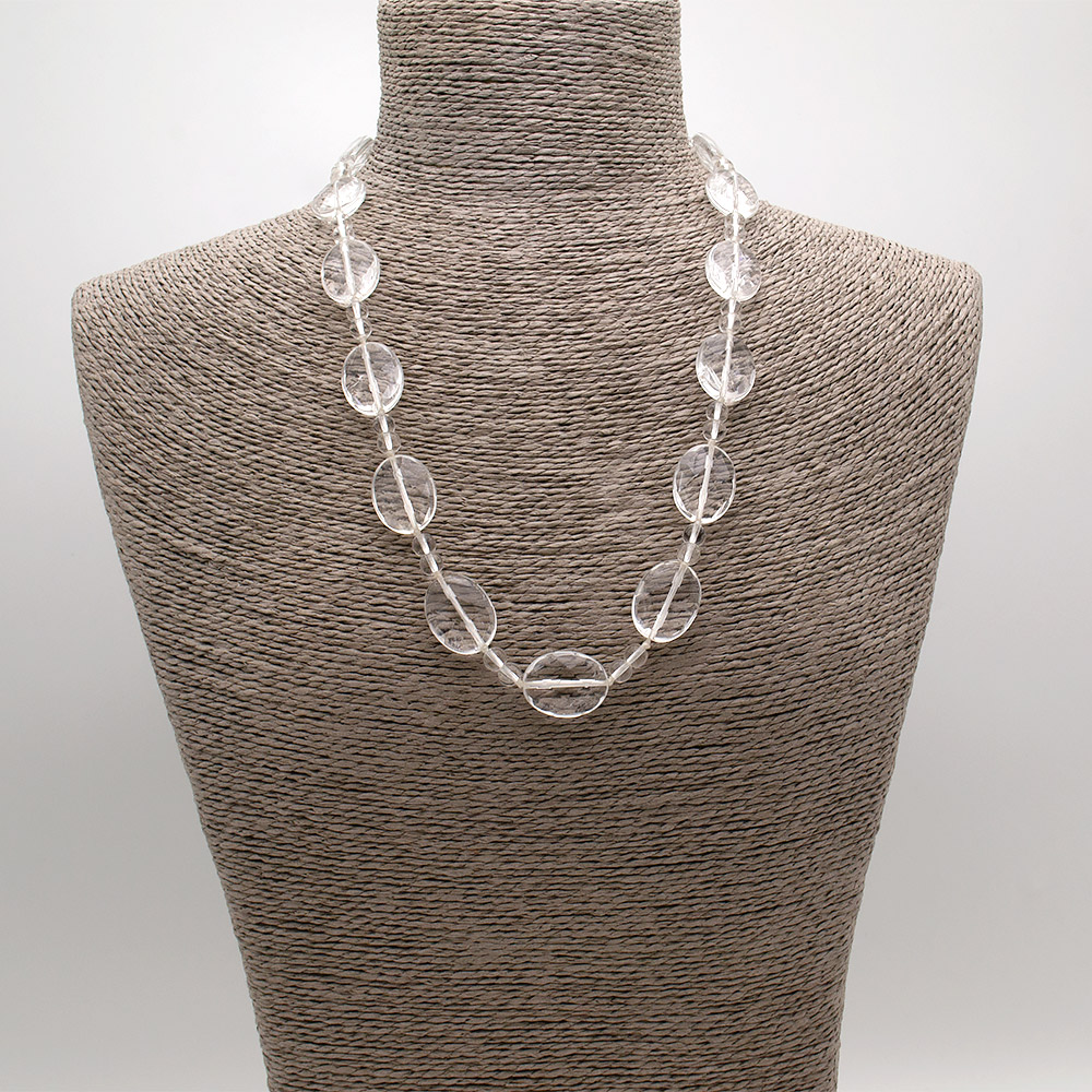 Фото товара бусы из горного хрусталя таблетка 22*12 мм