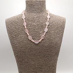 Бусы из розового кварца таблетка