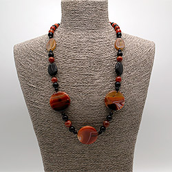 Бусы из сердолика таблетка круглая