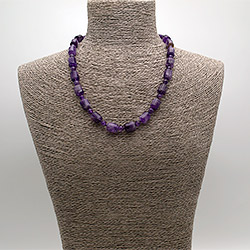 Бусы из аметиста цилиндр