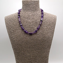 Фото товара бусы из аметиста цилиндр грань