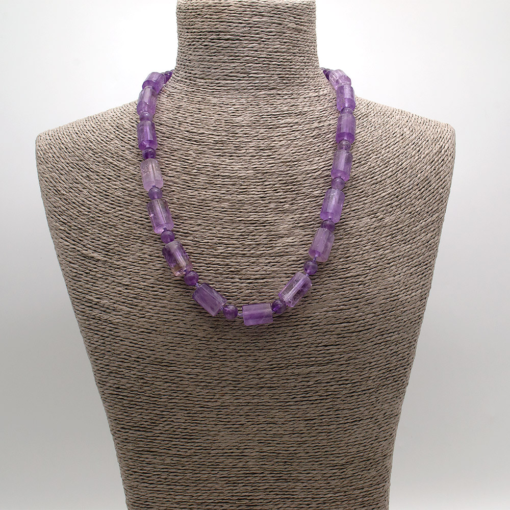 Фото товара бусы из аметрина цилиндр грань 17*12 мм