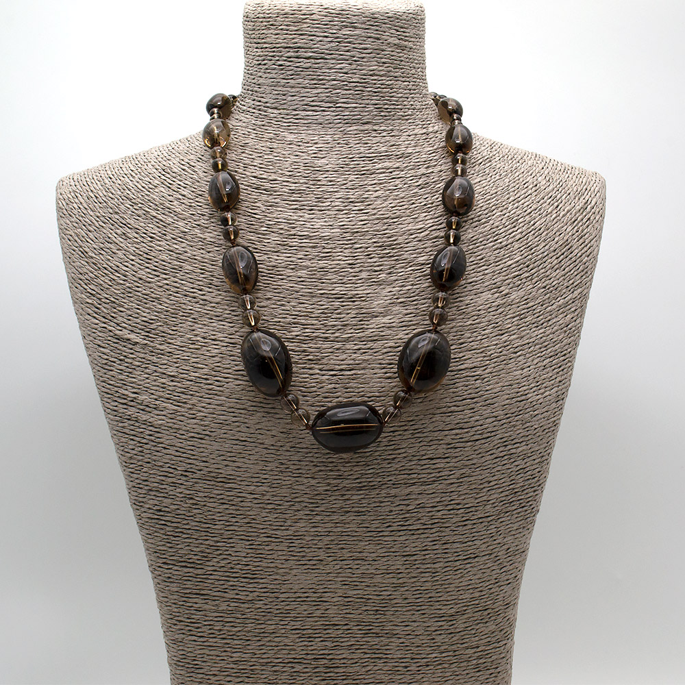 Фото товара бусы из раухтопаза галтовка 30*21 ; 23*16; 18*14