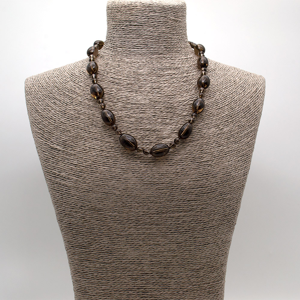 Фото товара бусы из раухтопаза галтовка 20*14