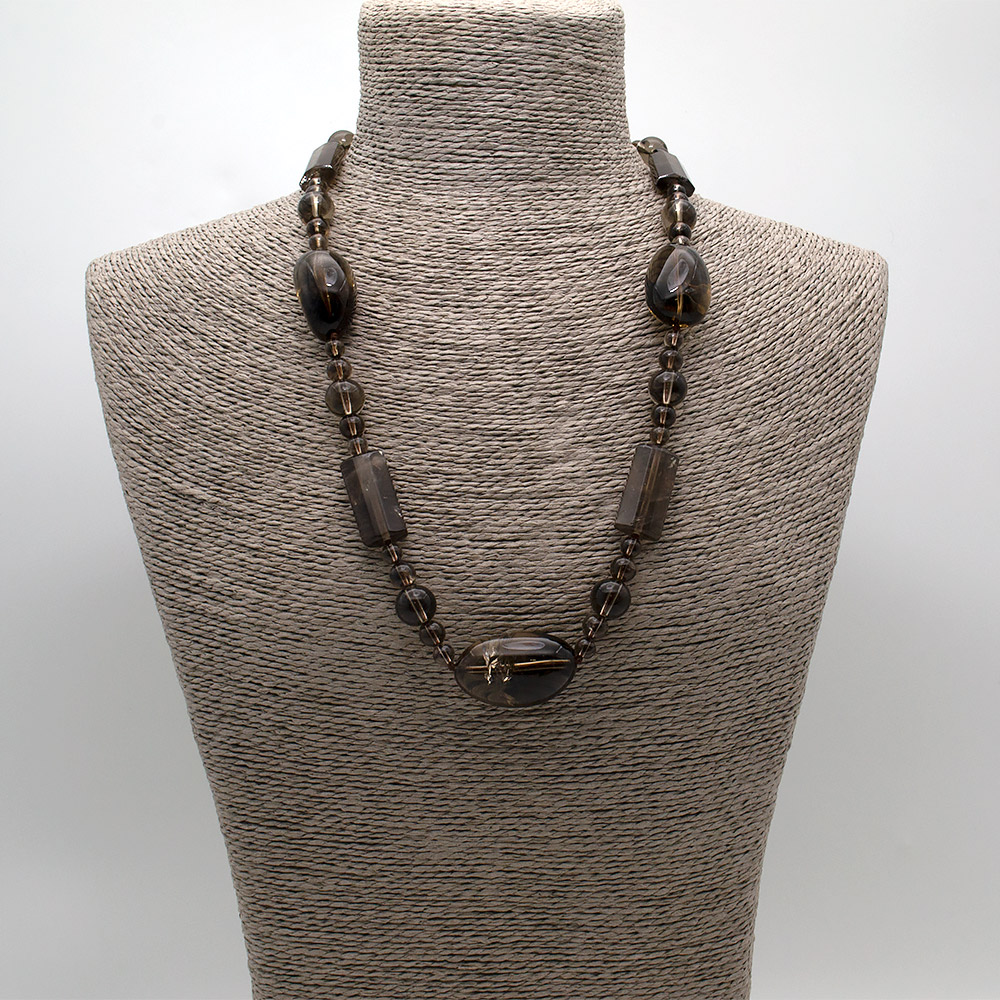 Фото товара бусы из раухтопаза галтовка 31*21; 26*13 мм